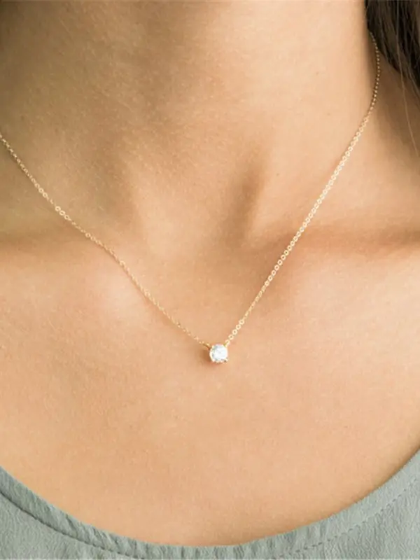 Fashion simple zircon clavicle necklace - Inkshe.com 