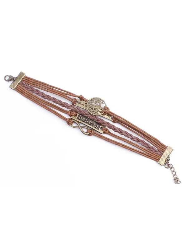 Vintage bronze life bark rope bracelet necklace on hand - Funluc.com 