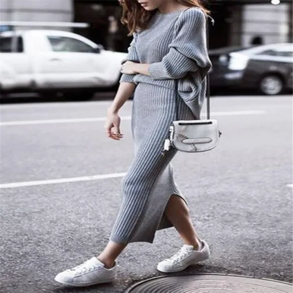 Fashion Casual Long Sleeve Solid Color Two-piece Suit - Leanarea.chimpone.com 