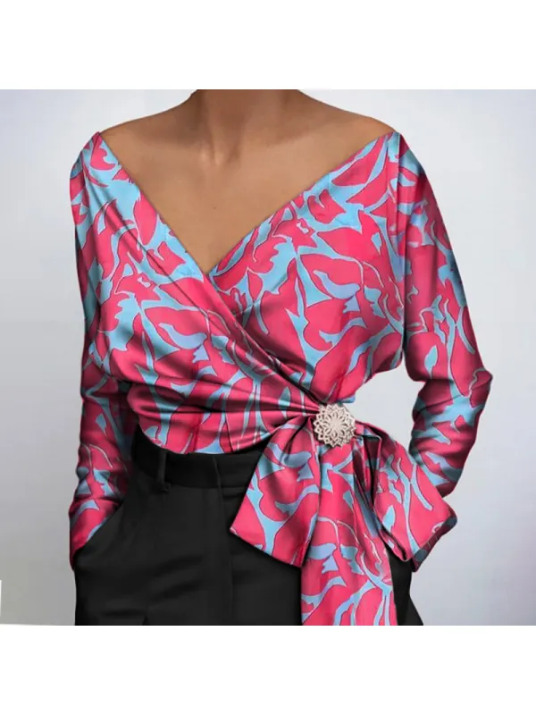 Fashion floral print blouse - Machoup.com 