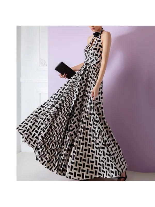 Elegant Geometric Element Print Women's Dress - Viewbena.com 
