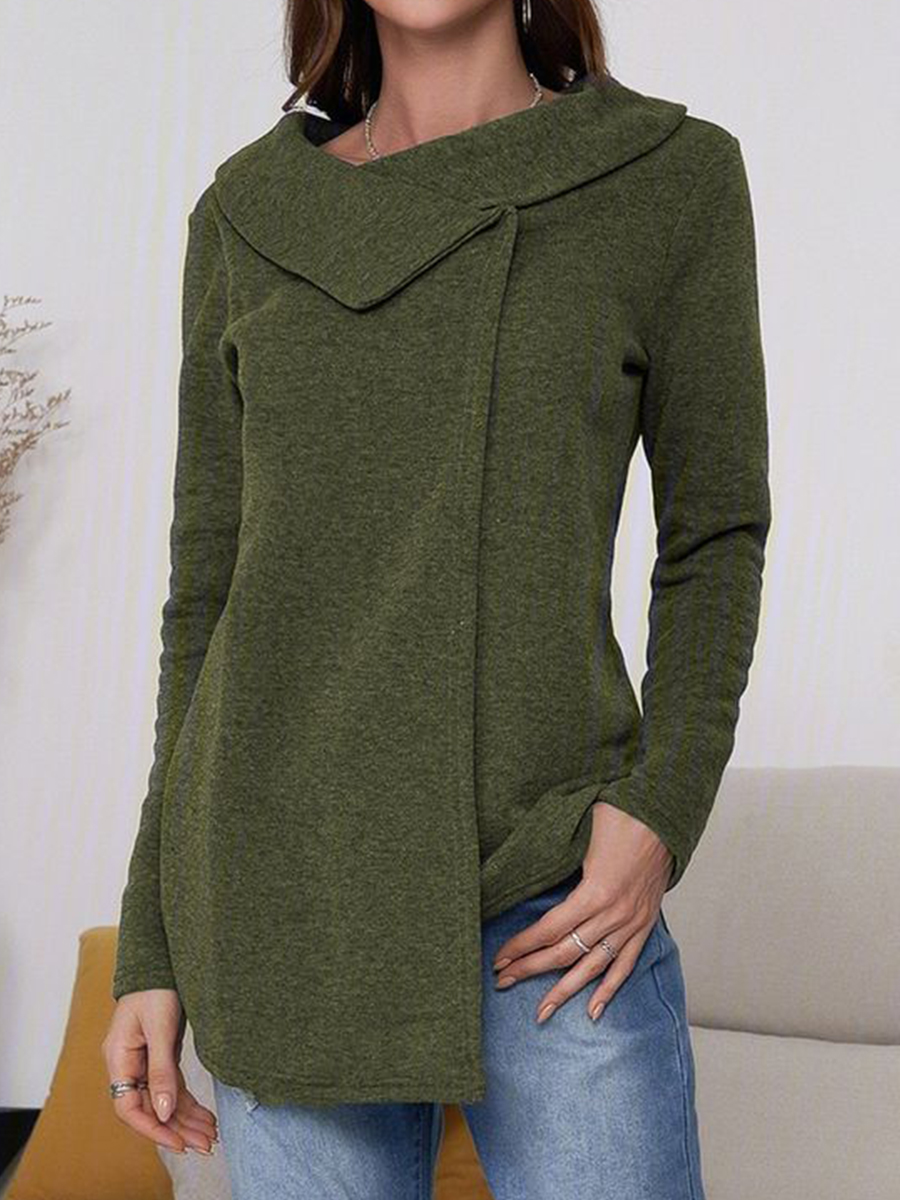 Autumn And Winter Casual Solid Color T shirt