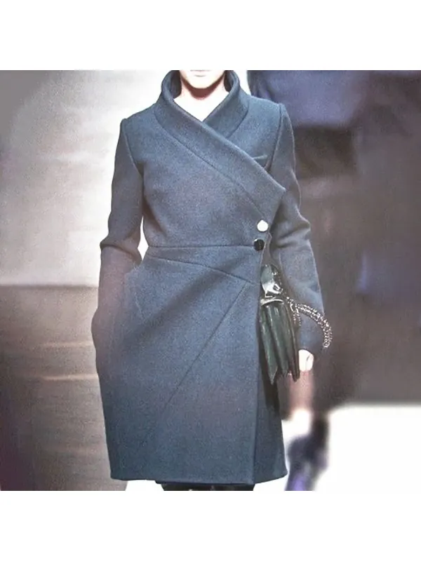 Fashion All-match Print Woolen Coat - Ininrubyclub.com 