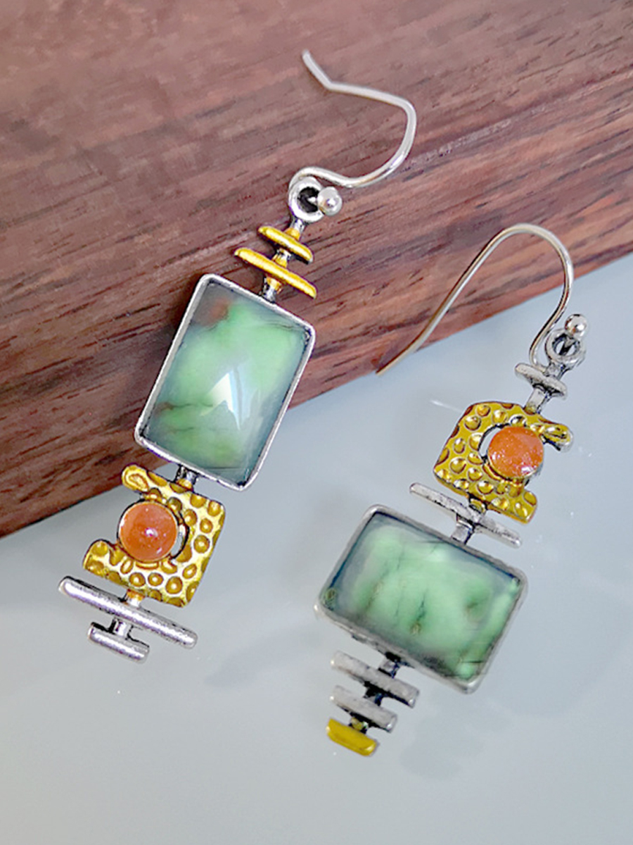 Vintage Greenstone Earrings