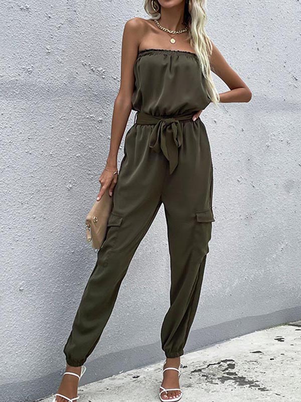 Ladies Elegant Solid Color Jumpsuit