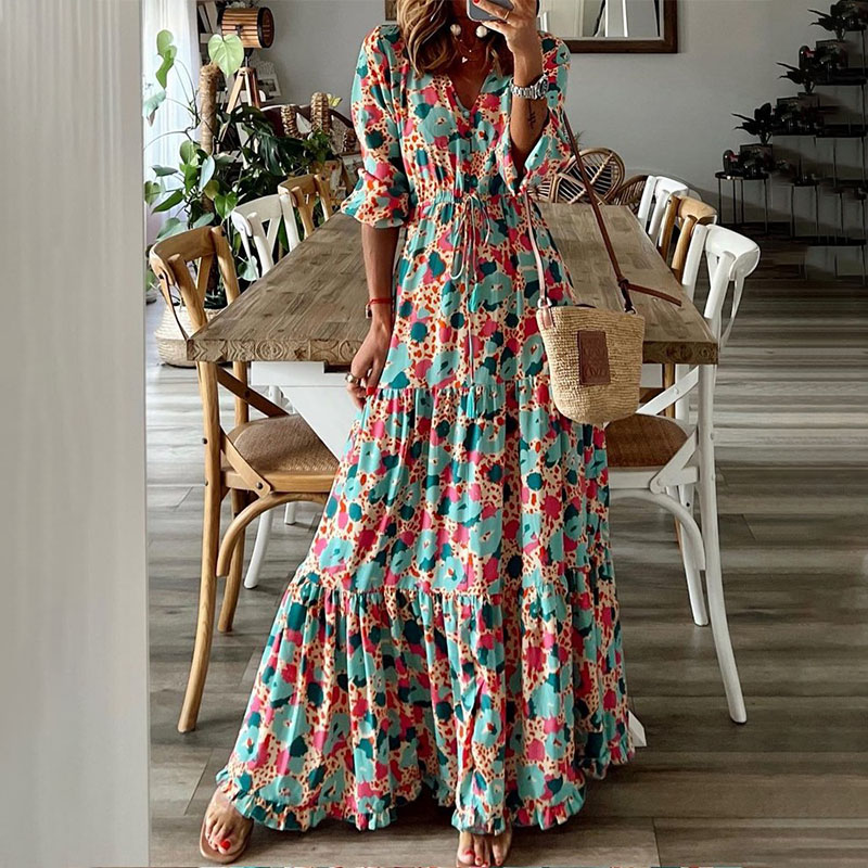 Ladies Elegant Print Dress