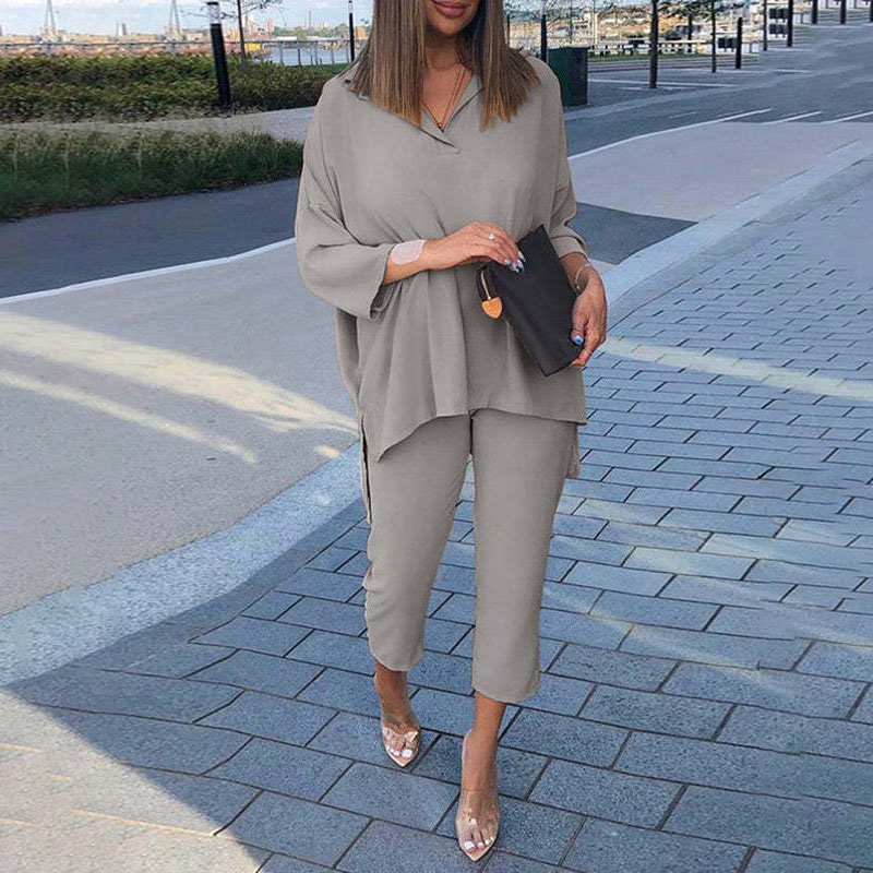 Ladies Casual Loose Cotton Linen Suit