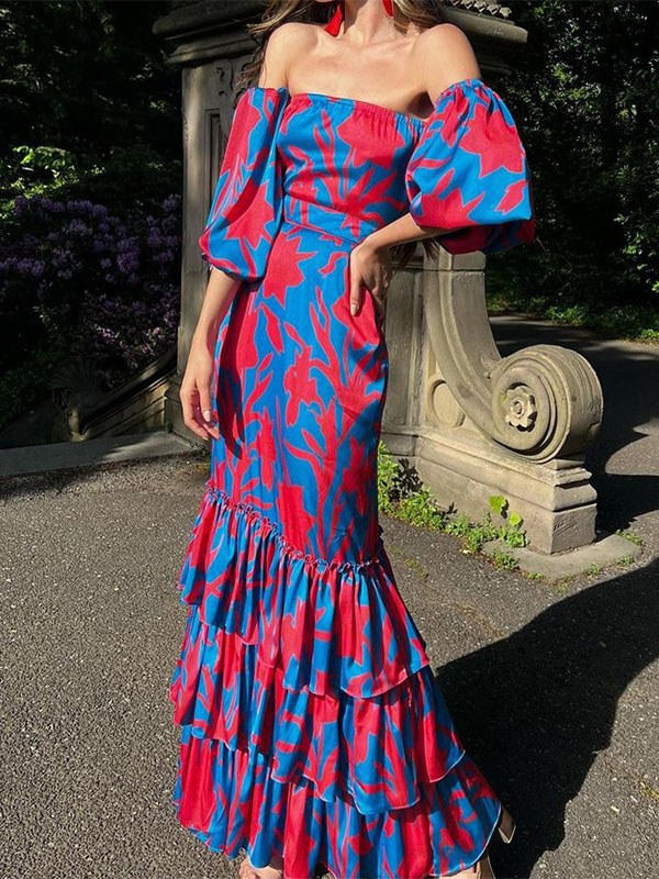 Ladies Elegant Fashion Print Dress