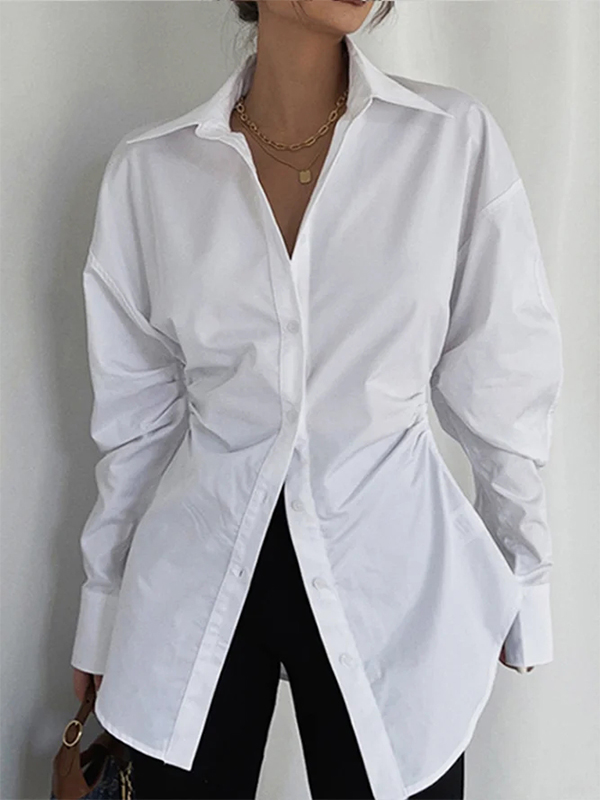 Ladies Fashion Casual Solid Color Shirt