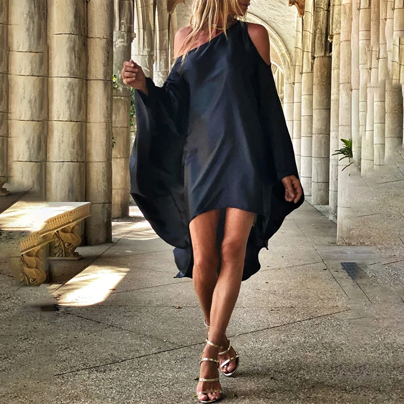 Ladies Slant Shoulder Casual Sexy Dress
