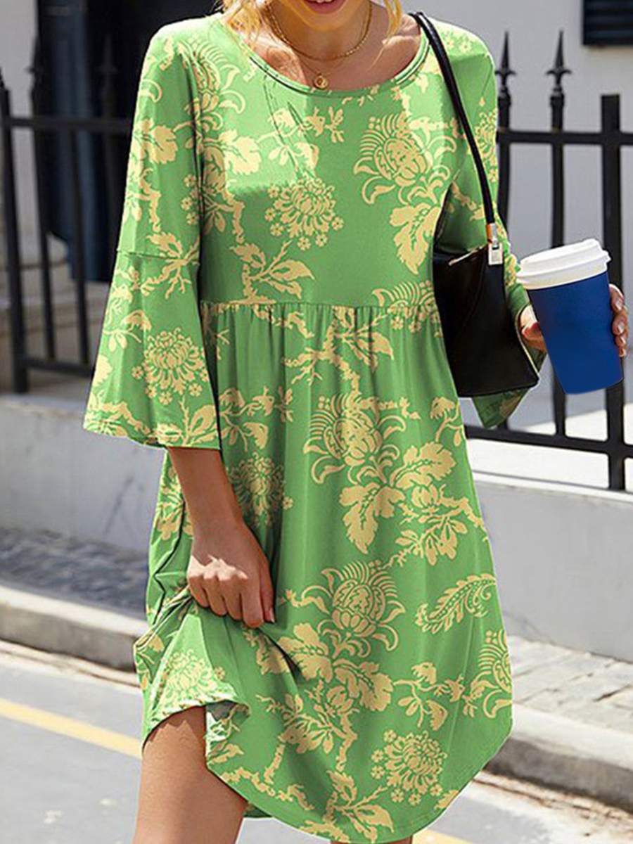Elegant Midi Print Dress