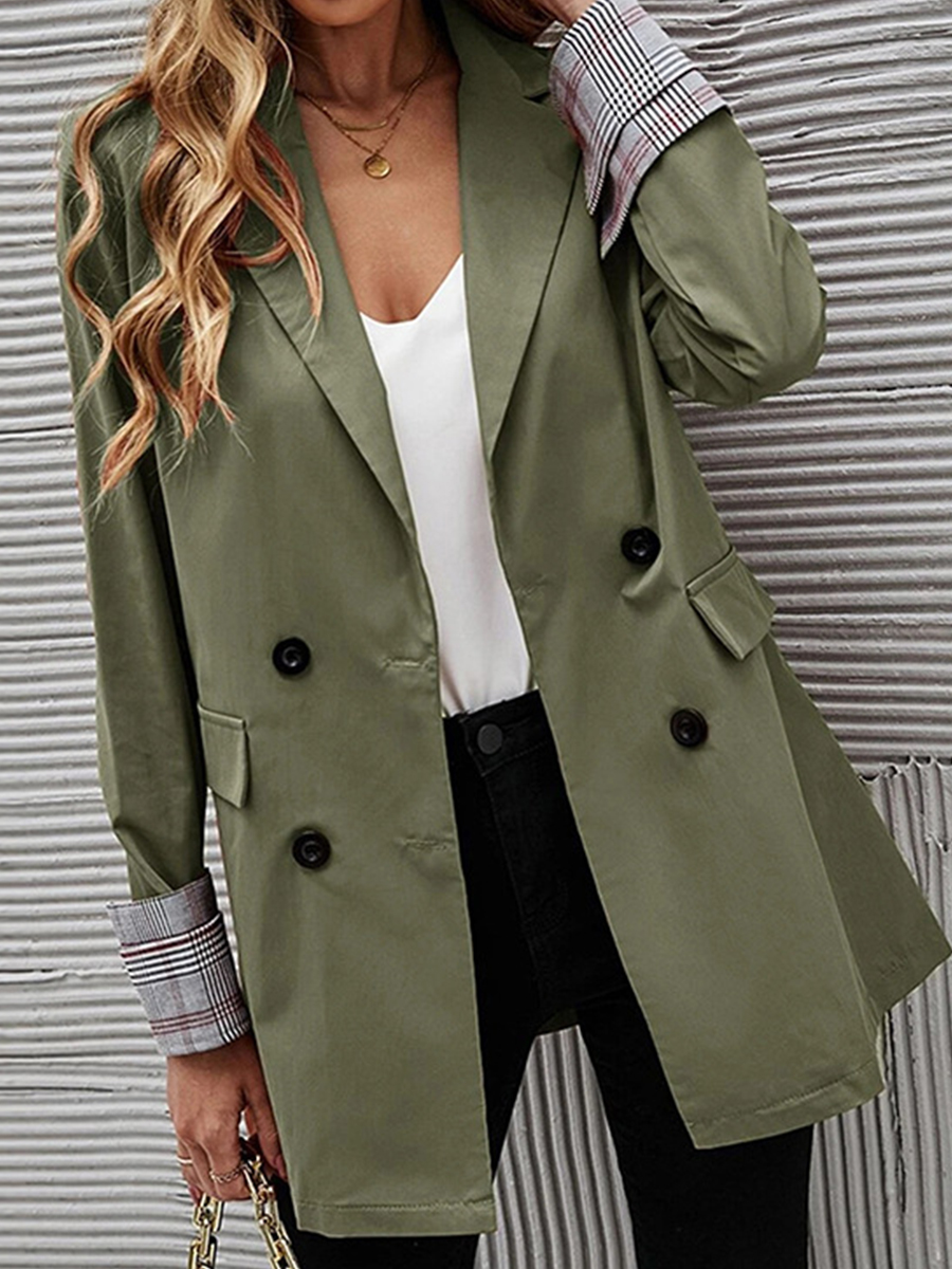 Autumn/Winter Solid Color Lapel Button Slim Fit Blazer