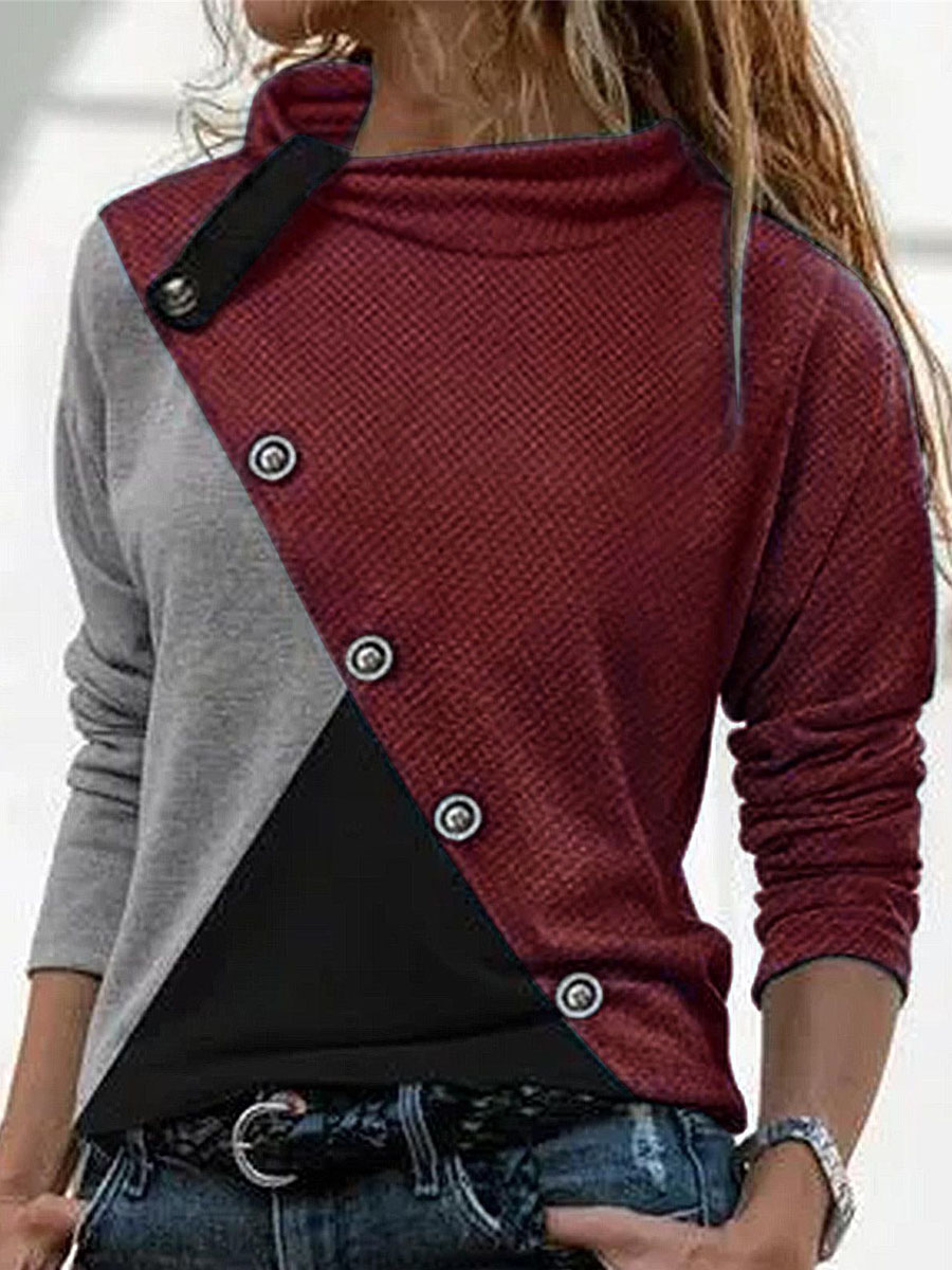 Round Neck Casual Loose Long sleeved Shirt