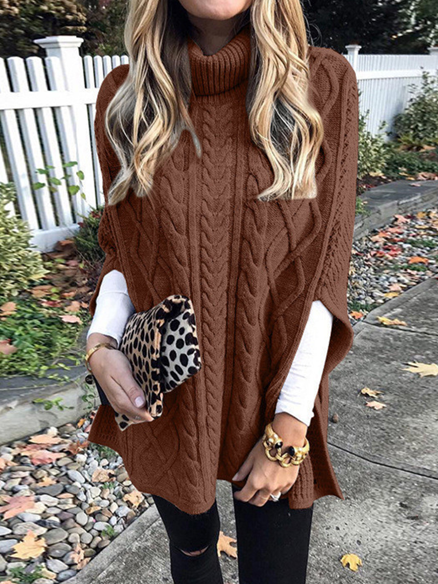 Turtleneck Solid Color Loose Fashion Knit Sweater
