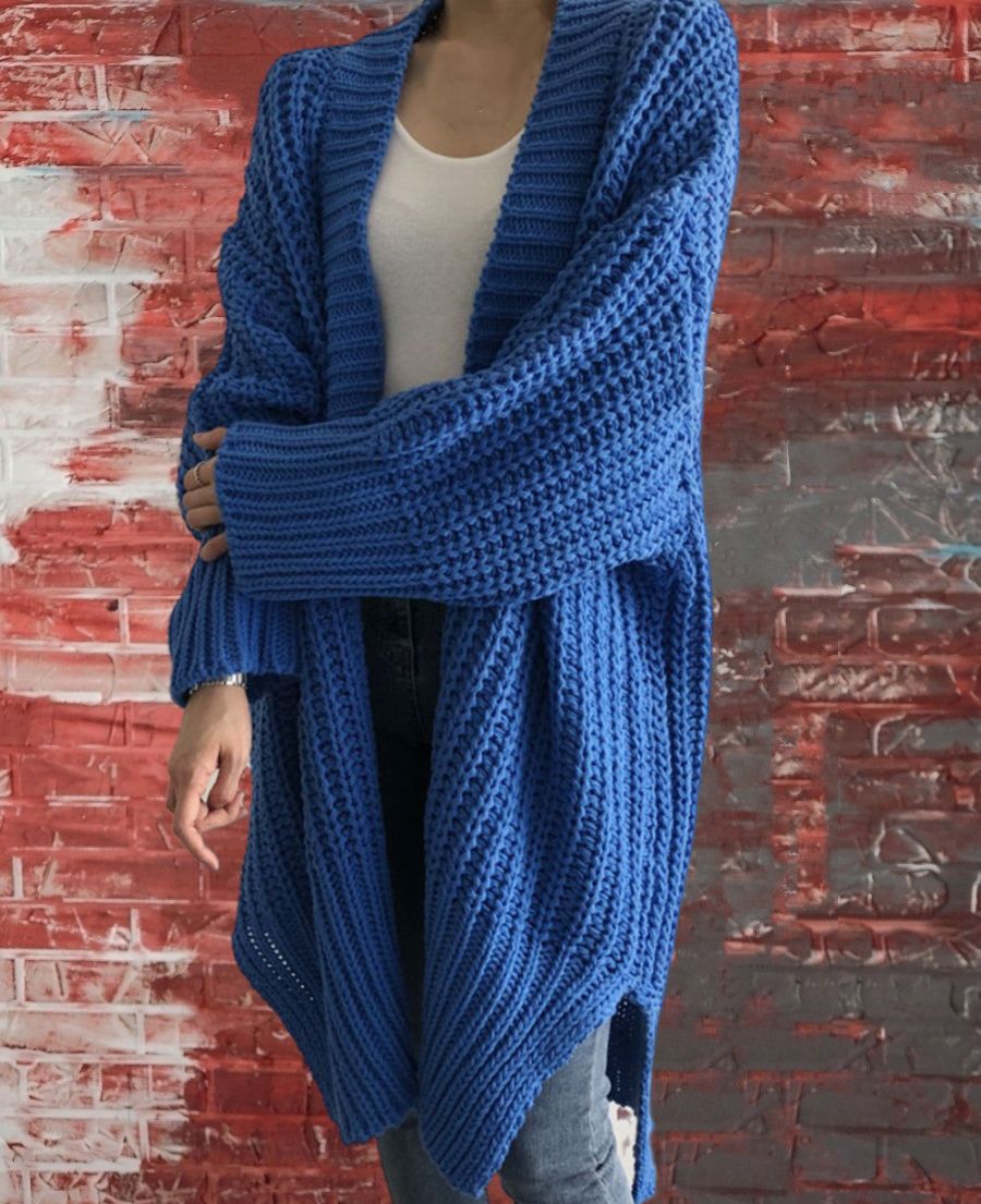 Retro Lazy Loose Mid Length Thick Needle Casual Sweater
