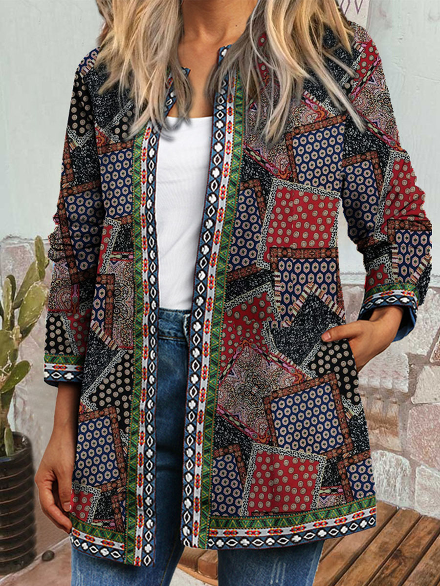 Women's Daily RegularCasual Long Sleeve Color Block Cardigan