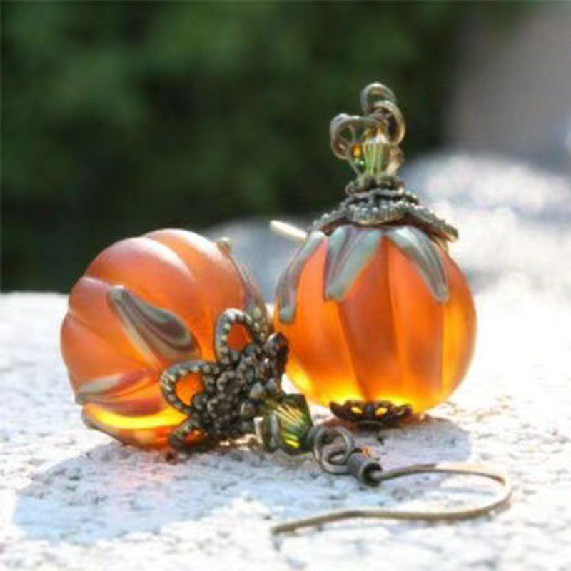 Halloween Hollow Out Party Metal Resin Dangle Earrings