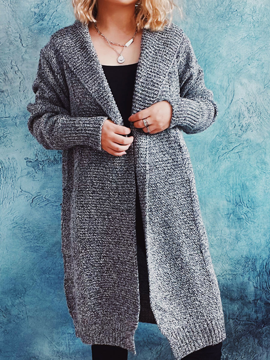 Casual Loose Solid Color Sweater Cardigan Coat