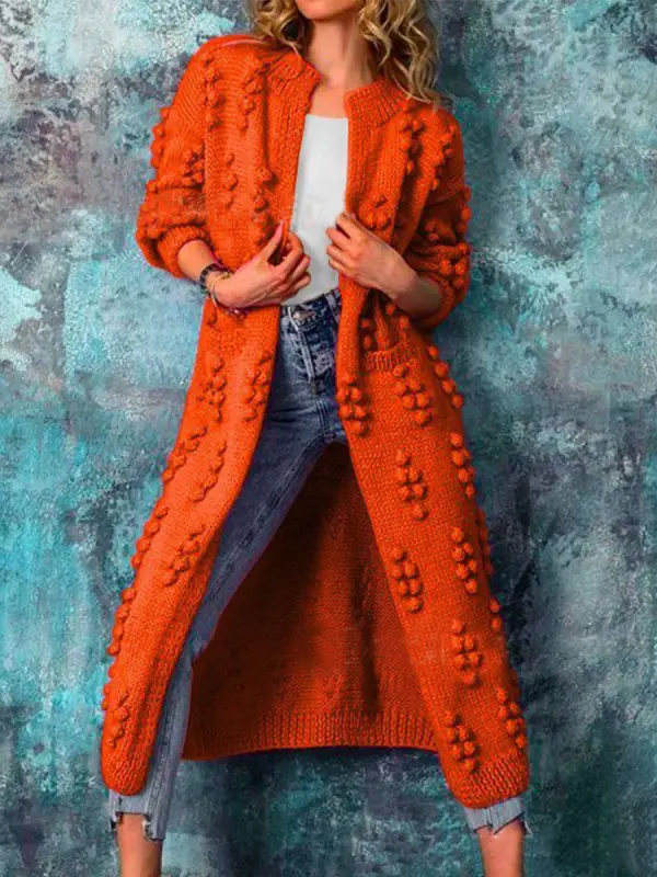 Fashion Poor Stitching Solid Color Sweater Coat - Viewbena.com 