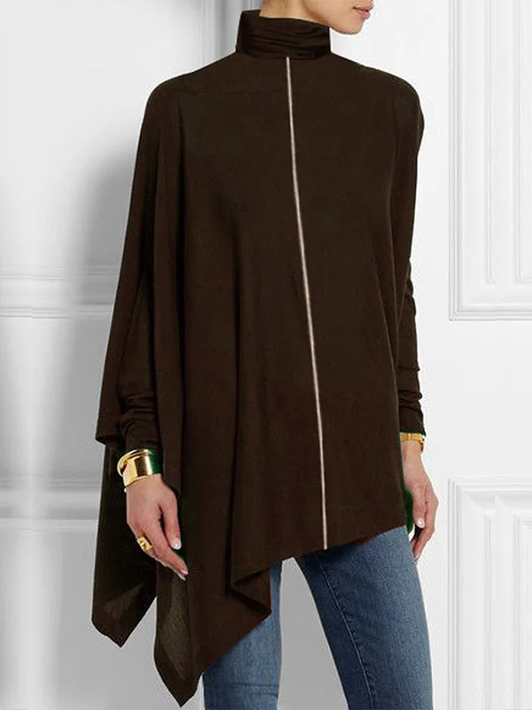 Ladies Elegant Fashion High Neck Long Sleeve Top