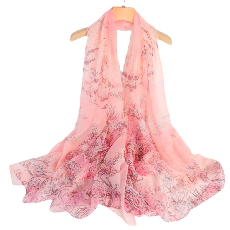 Boho Floral Ombre Long Scarf Shawl