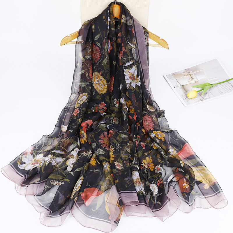 Casual Floral All Season Printing Long Scarf Shawl