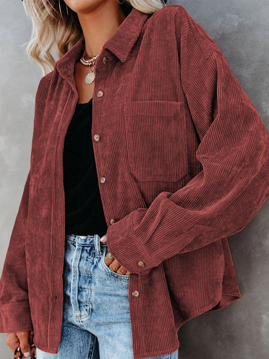 Oversize A Lapel Solid Long Sleeve Casual Outwear