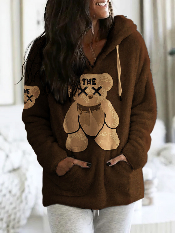 Warm Teddy Bear Lamb Wool Women's Casual Hoodie