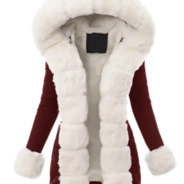 Hooded Coat Fur Collar Cotton Coat - Kalesafe.com 