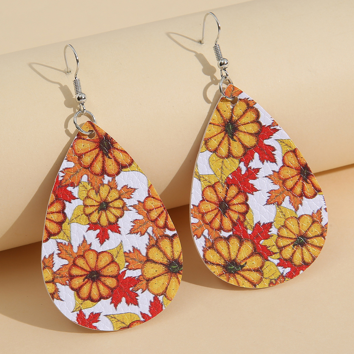 Maple Leaf Leather Earrings