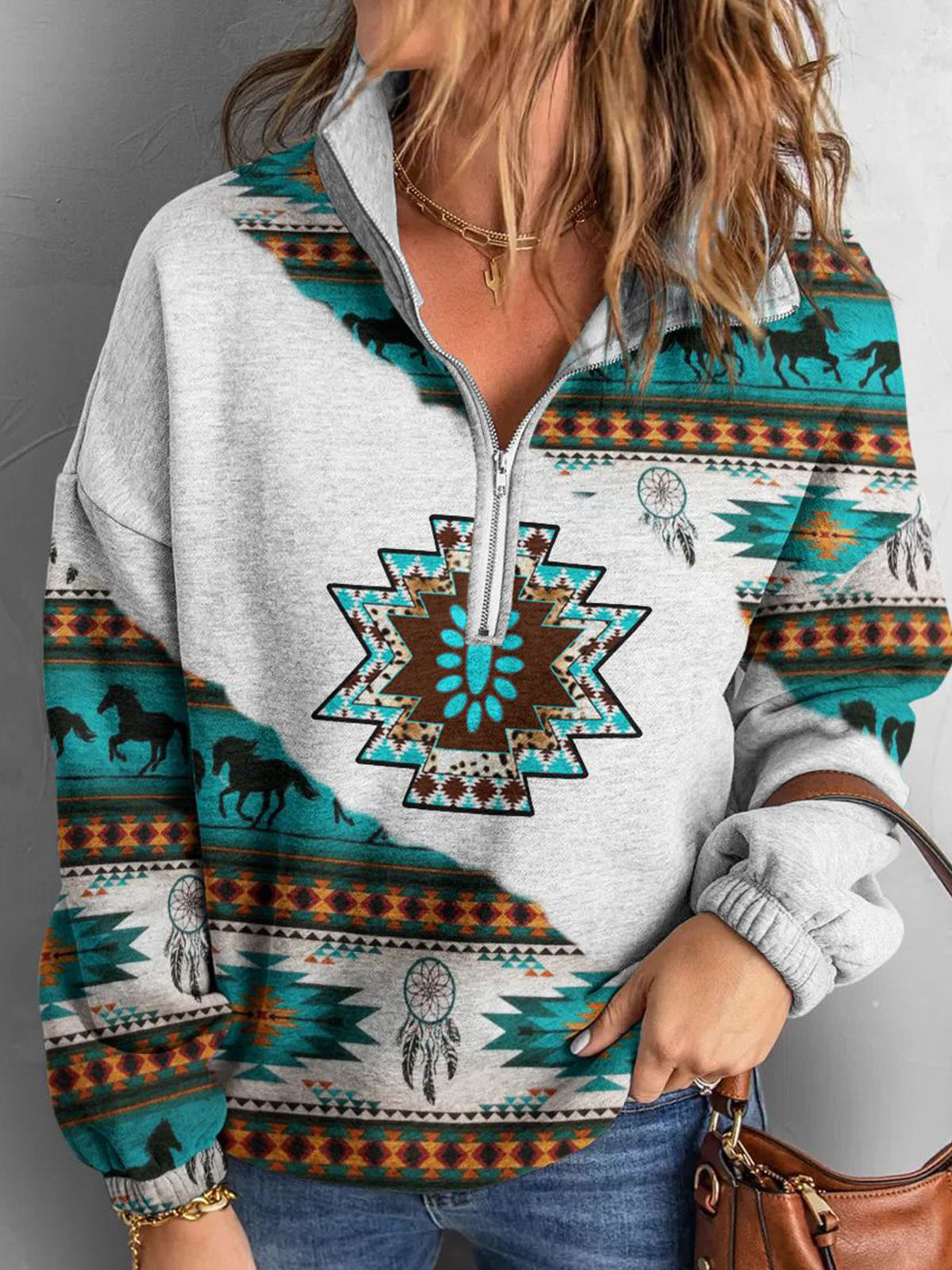 Women's Western Regions Print Chic Hooded Sweatshirt