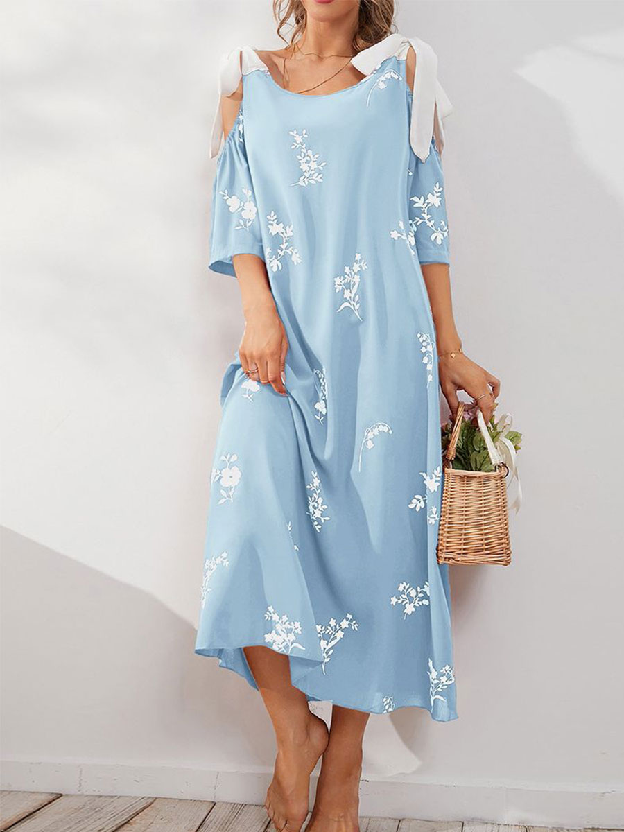 Strapless Long Skirt Design Sense Leisure Travel Vacation Beach Dress