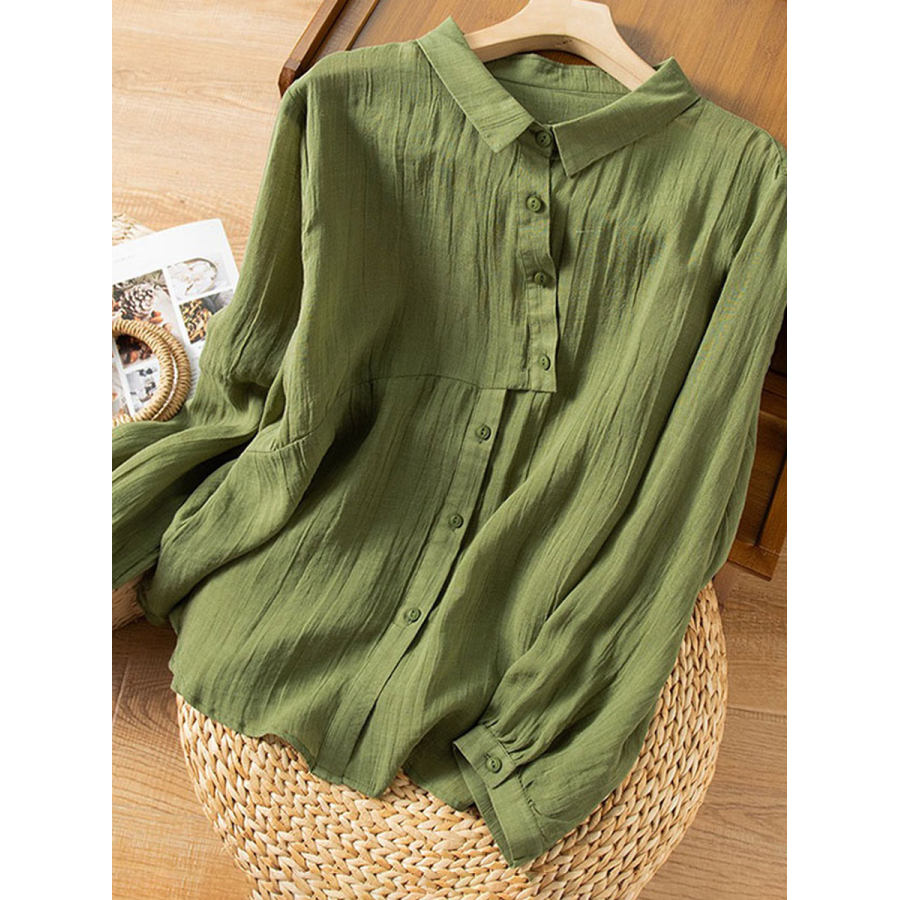 

Casual Loose Solid Color Long-sleeved Blouse