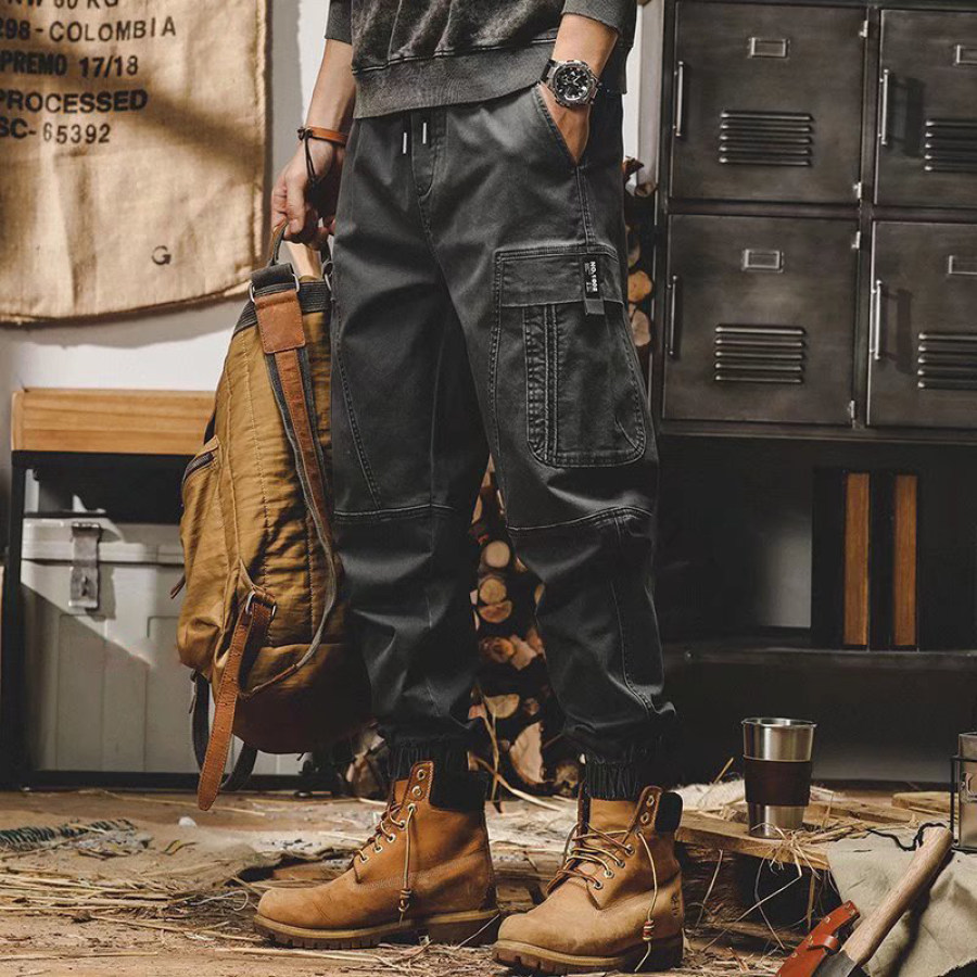 

Men's American Retro Casual Loose Multi-Pocket Cargo Pants