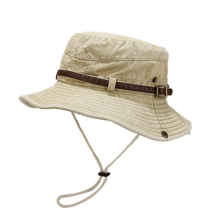

Men's Outdoor Sports Mountaineering Alphabet Embroidery Belt Buckle Sun Hat