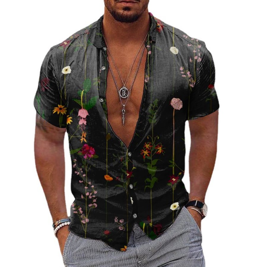 

Men's Hawaiian Floral Print Casual Short Sleeve Shirt
