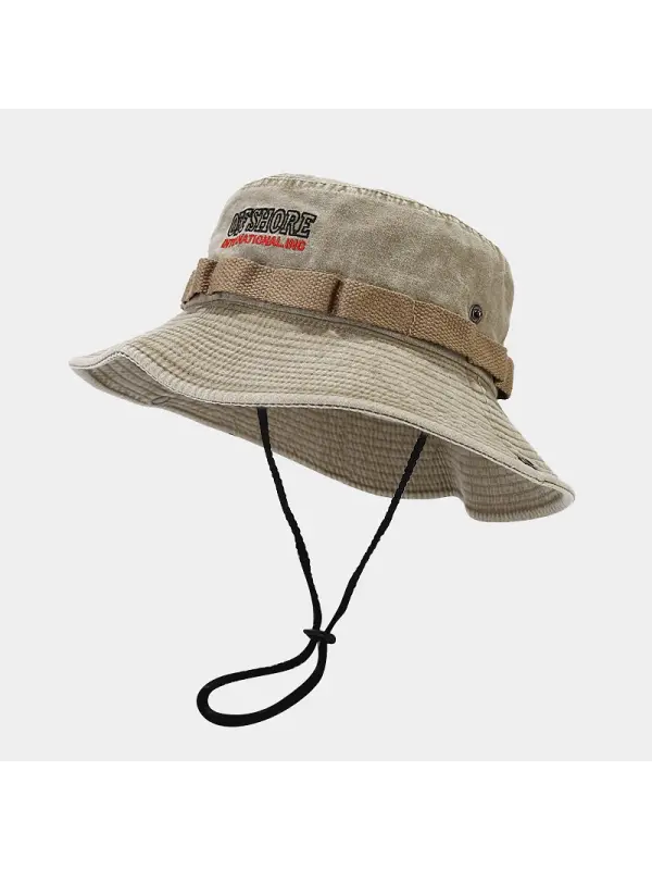 Vintage Washed Distressed Mountaineering Bucket Hat - Realyiyi.com 