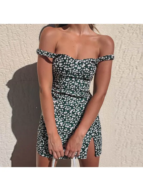 Sexy Sling Floral Short Dress - Onevise.com 