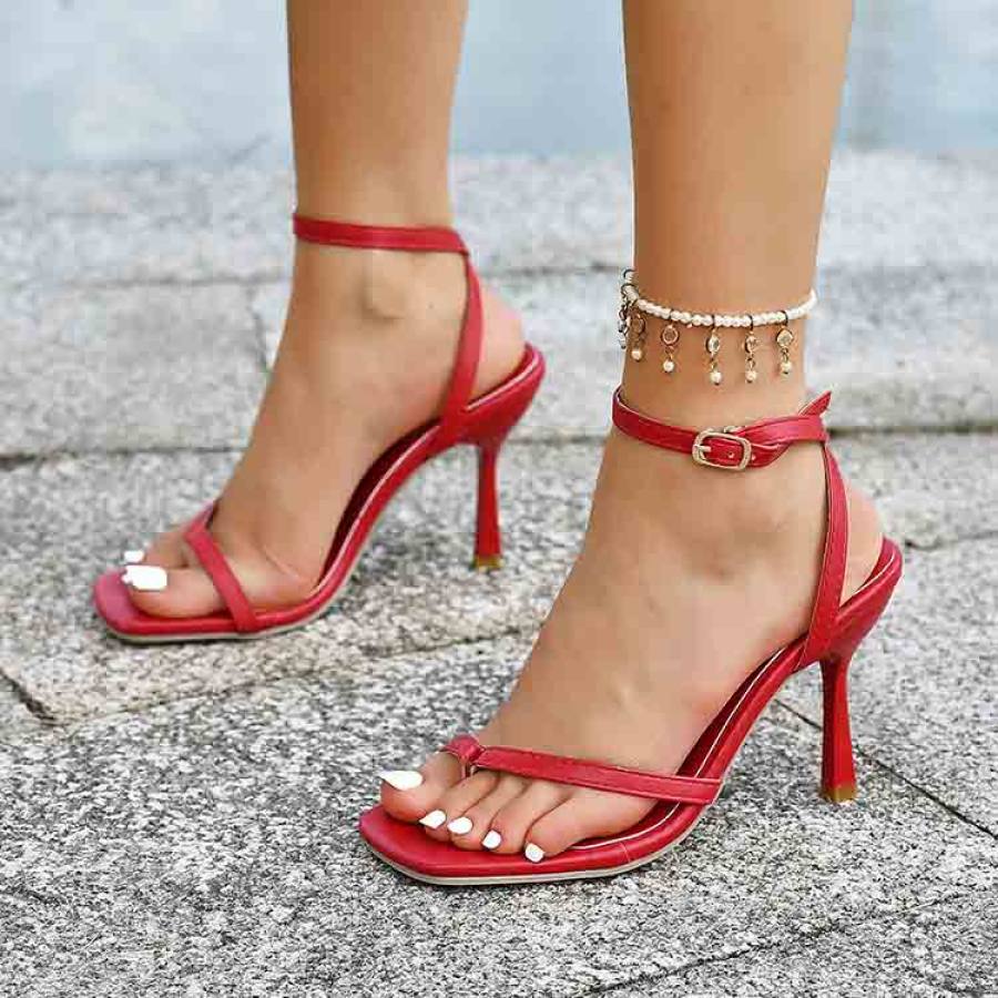 

Women's Strap Slip-Toe Square Toe High Heel Sandals