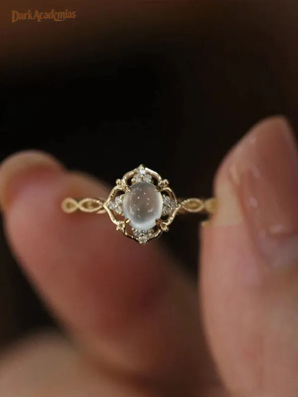 Moonstone Diamond Ring (Adjustable) - Cominbuy.com 
