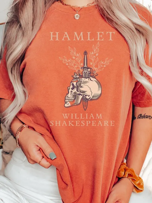 Hamlet Skull Shakespeare T-Shirt - Realyiyi.com 