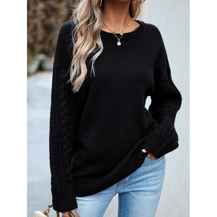 

Women's Classic Casual Round Neck Twist Knitted Sweater