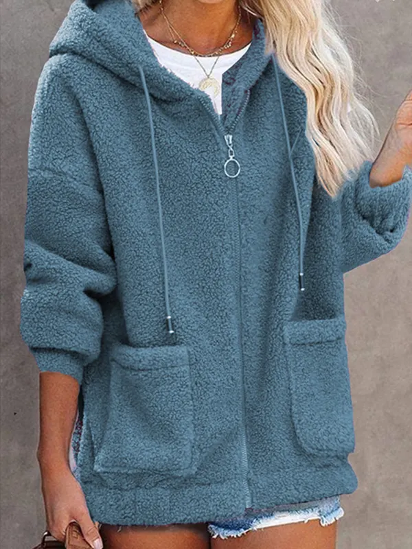 Veste à Capuche Décontractée Avec Poche Zippée Pour Femme - Maxizero.chimpone.com 
