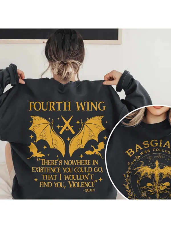 Fourth Wing Double-Sided Sweatshirt - Machoup.com 
