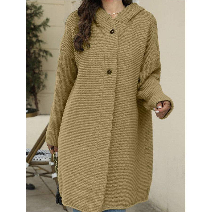 

Einreihiger Damenpullover Mit Kapuze Lockerer Lässiger Cardigan