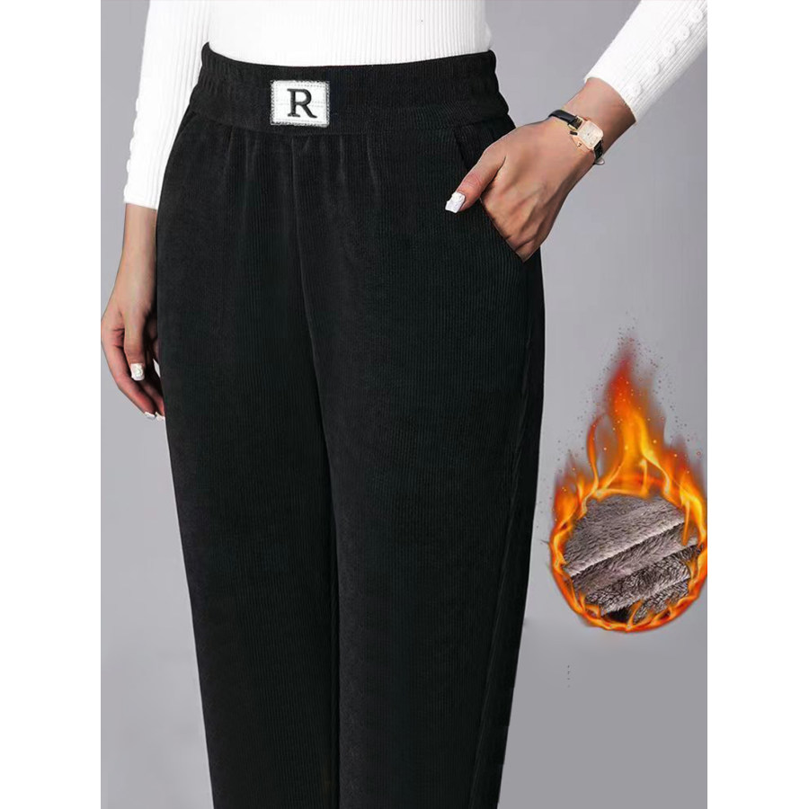 

Pantalones De Cintura Alta Engrosados De Pana Y Terciopelo Para Mujer Pantalones De Zanahoria Pantalones Casuales