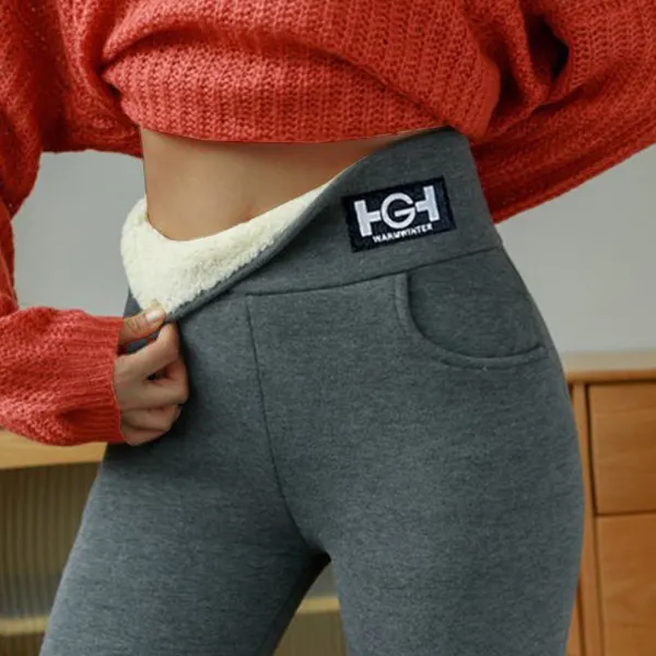 Women's Basic Velvet Thickened Slim Leggings Carrot Trousers - Cotosen.com