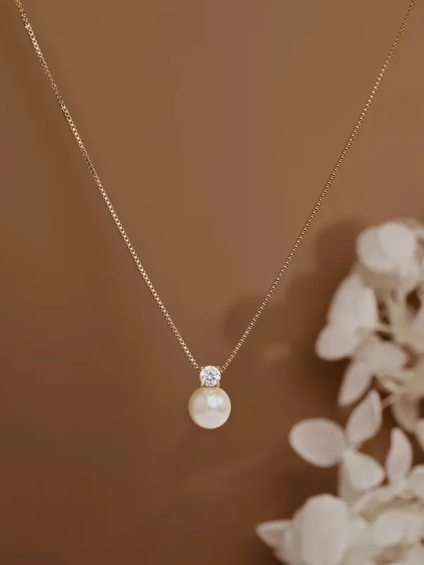Halskette Aus 925er Sterlingsilber Mit Diamanten Und Perlen - Maxizero.chimpone.com 