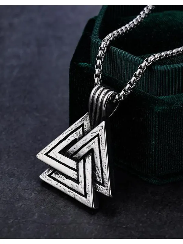 Nordic Viking Mythology Triangle Symbol Necklace - Machoup.com 