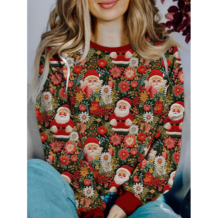 

Damen-Sweatshirt Mit Weihnachtsmann-Motiv 3D-gedruckt Für Den Alltag